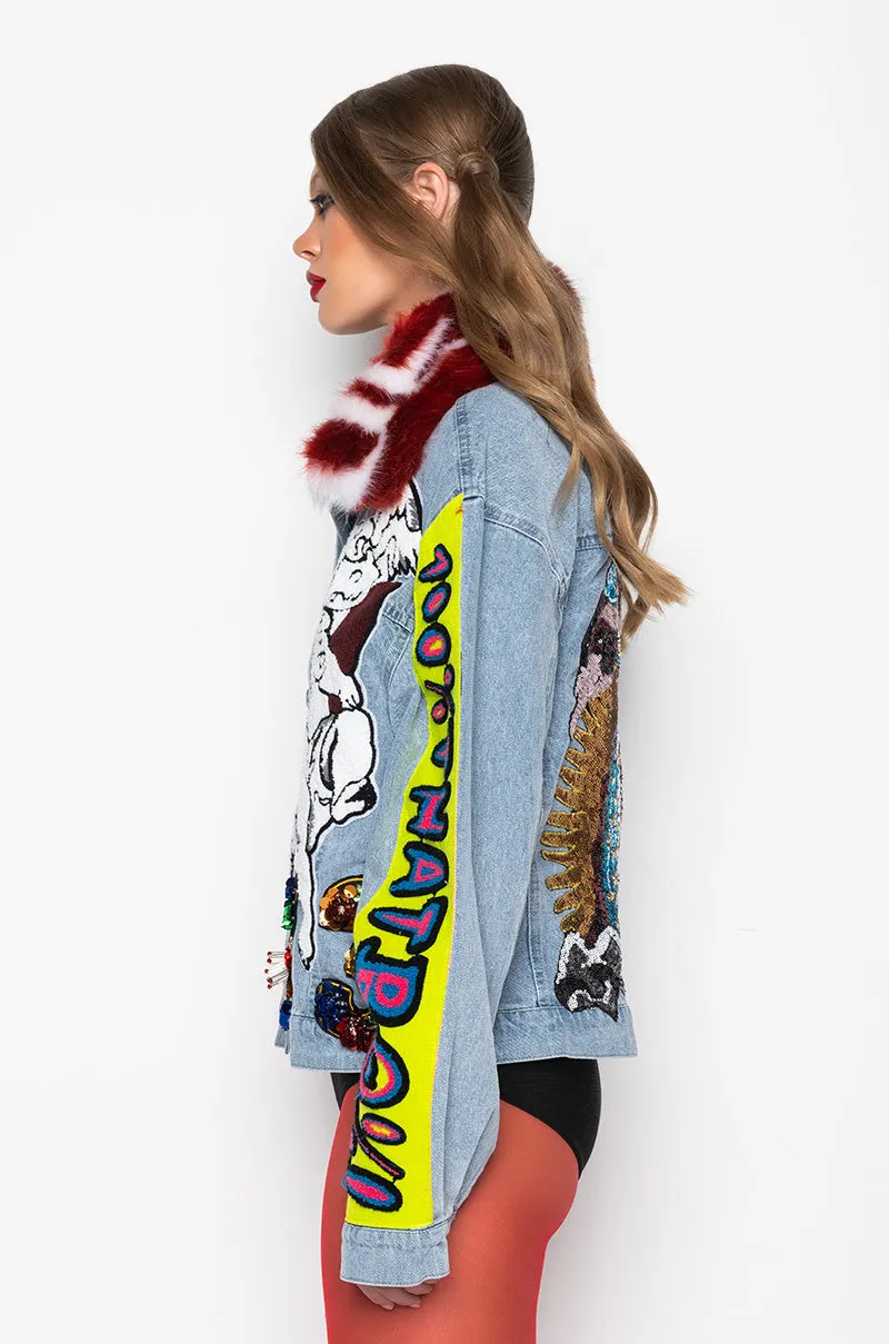 100 PERCENT THAT B PATCHWORK DENIM JACKET