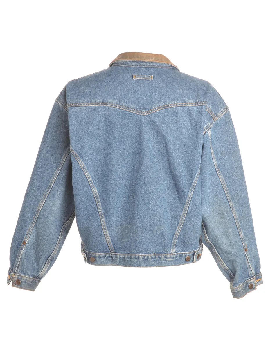 1990s Button Front Denim Jacket - L