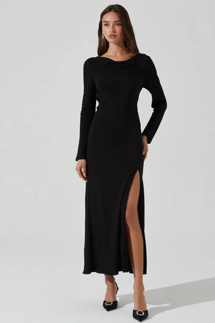 ASTR THE LABEL Decima Cowl-Neck Maxi Dress