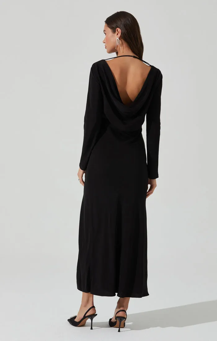 ASTR THE LABEL Decima Cowl-Neck Maxi Dress