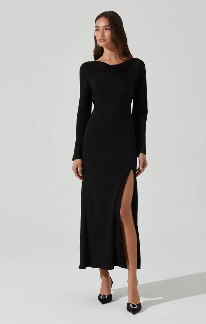 ASTR THE LABEL Decima Cowl-Neck Maxi Dress