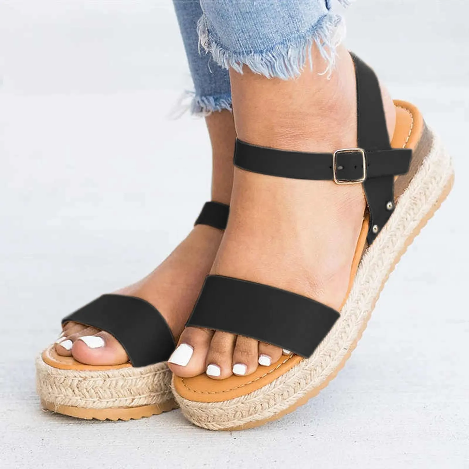 Basic Strap Espadrille Sandals