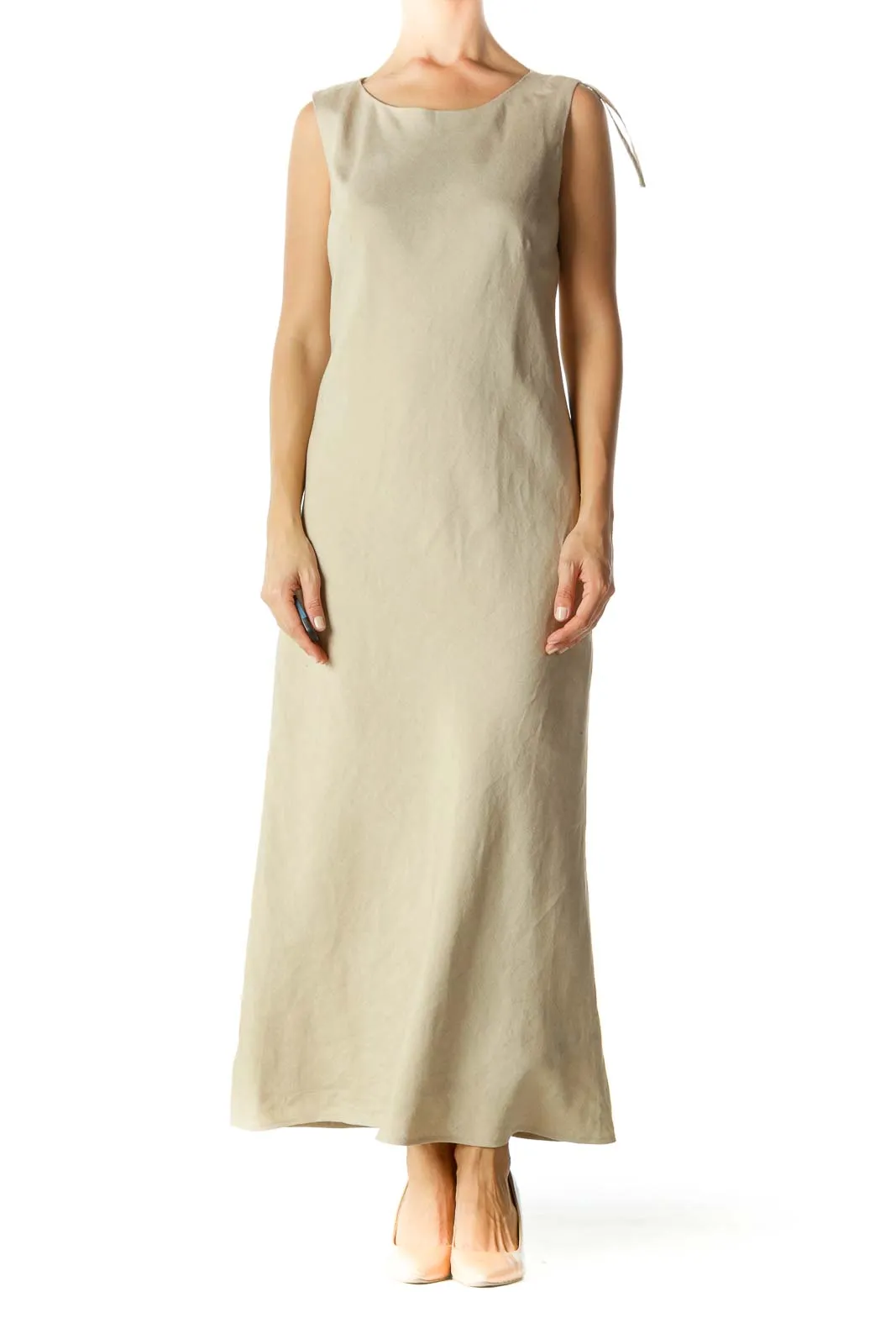 Beige Shift Maxi Dress