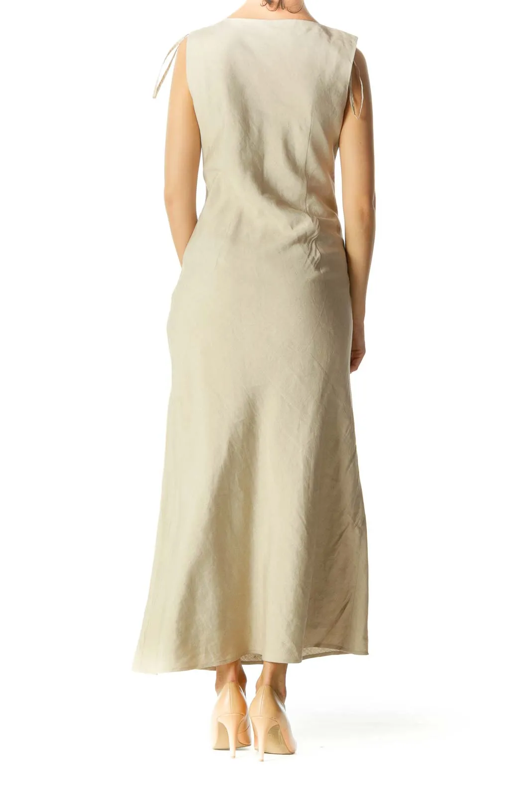 Beige Shift Maxi Dress