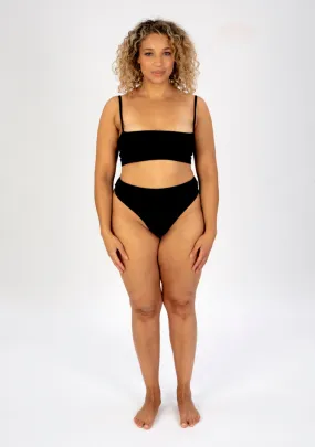 Black High Waisted Thong Period Pant - Light Flow Absorbency