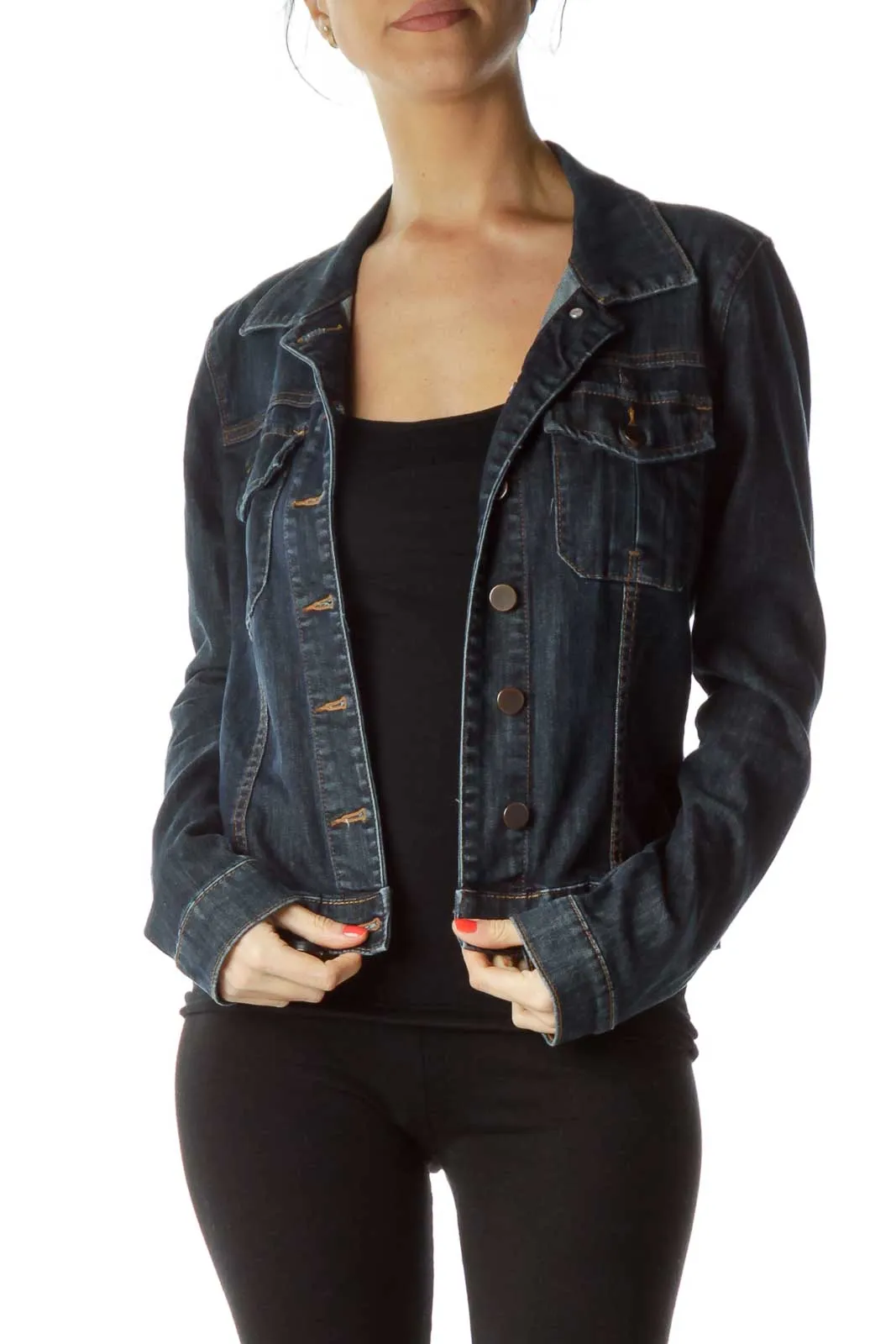 Blue Denim Pocketed Jacket