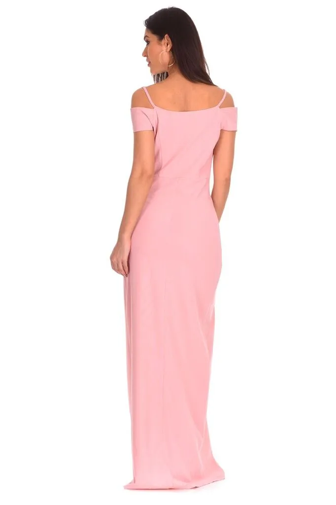 Blush Wrap Over Maxi Dress