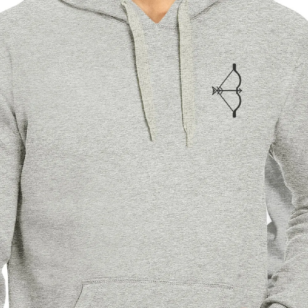 Bow And Arrow To Heart Target Matching Couple Grey Hoodie