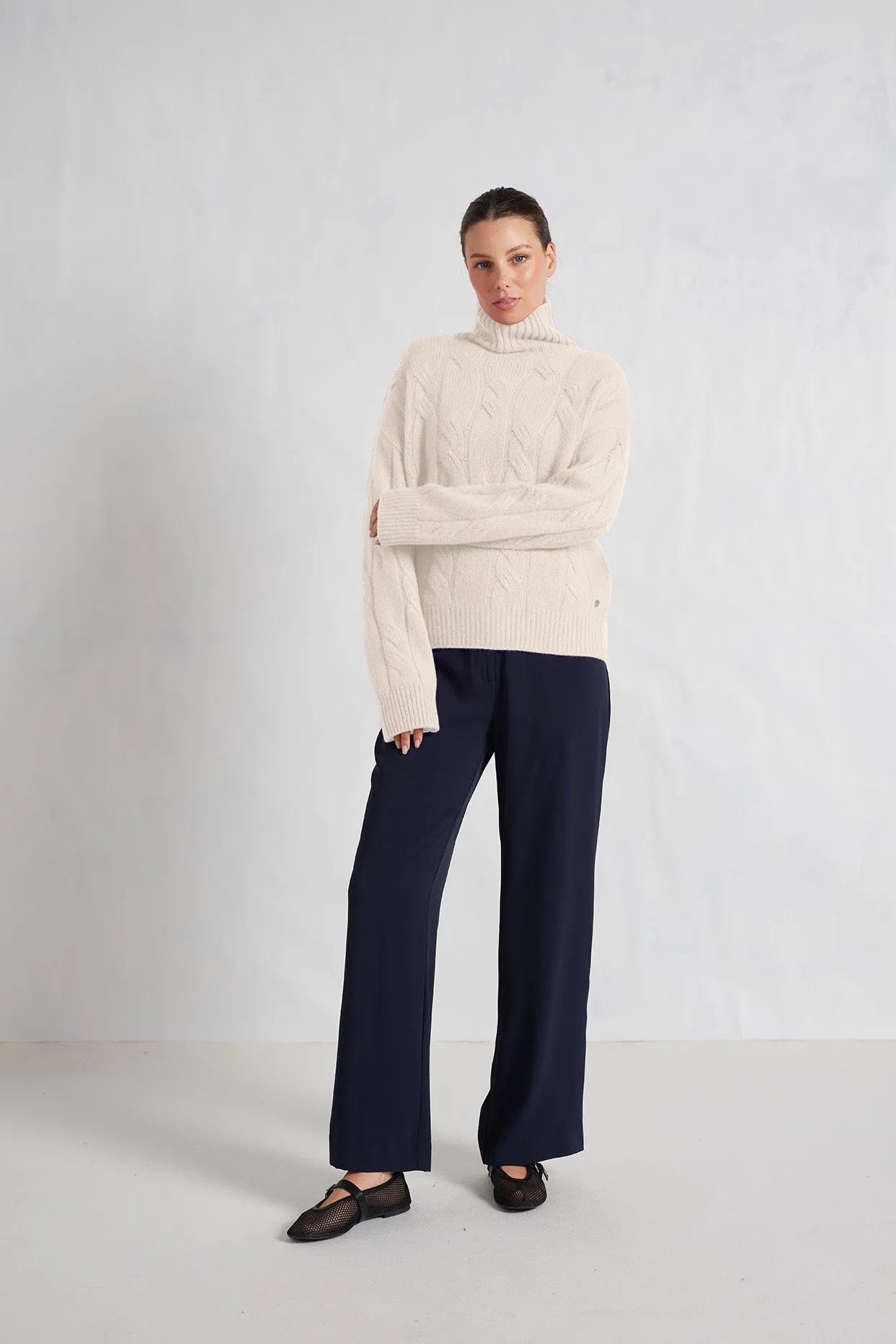 Cece Cashmere Sweater in Cloud Dancer