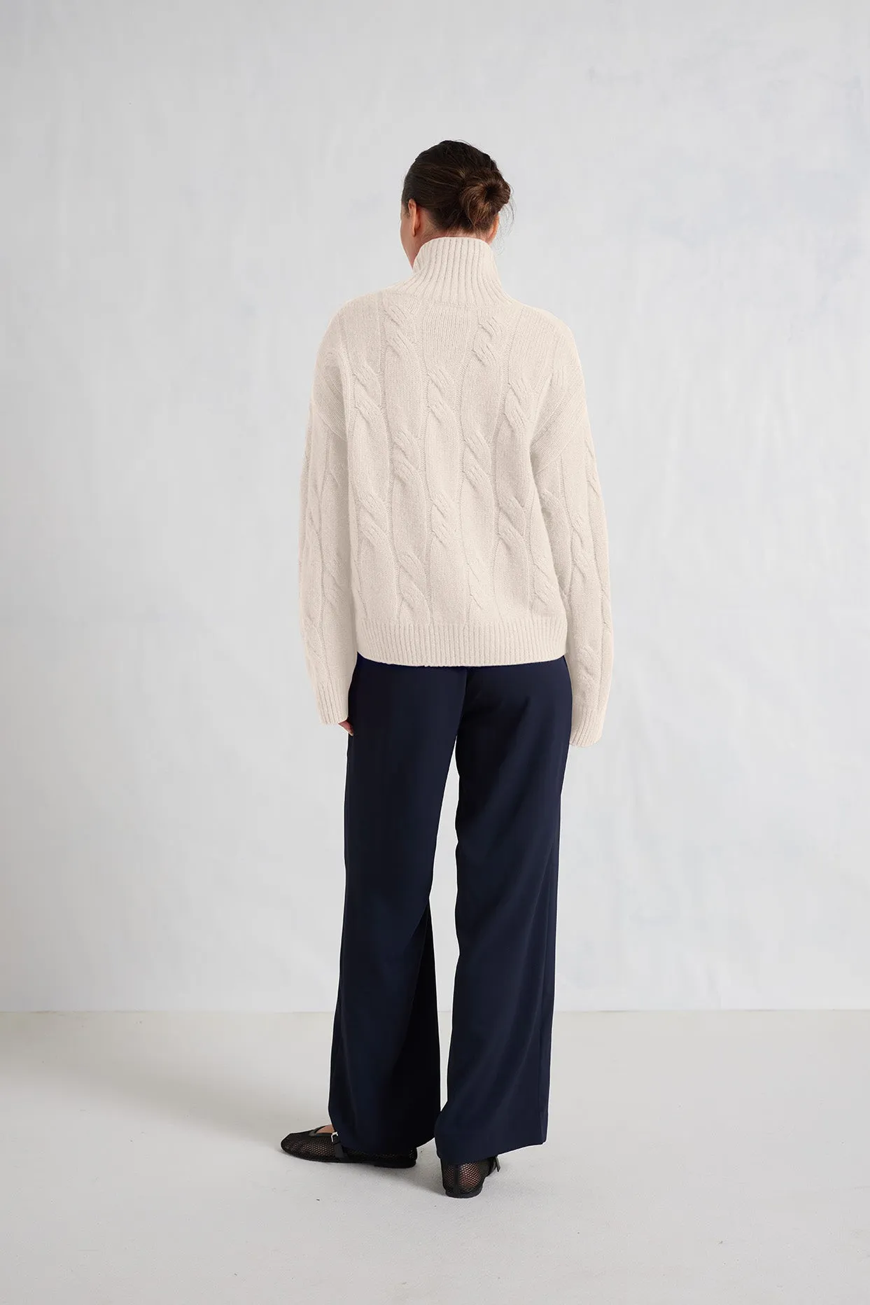 Cece Cashmere Sweater in Cloud Dancer