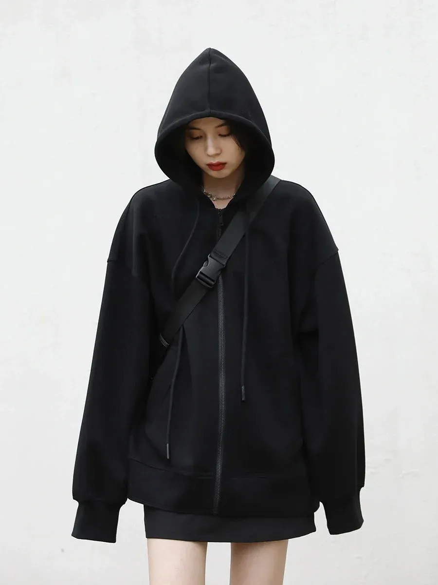 CHIC VEN Women's Sweatshirts Hoodies Solid Loose Casual Hooded Female Tops Lady Coat Medium Length Overcoat Spring Autumn 2022