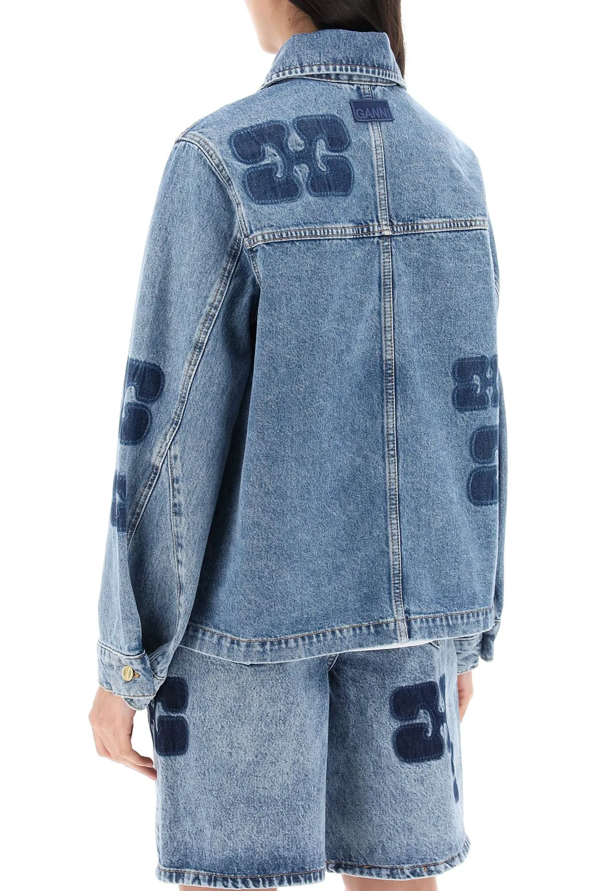 denim jacket with patch detail