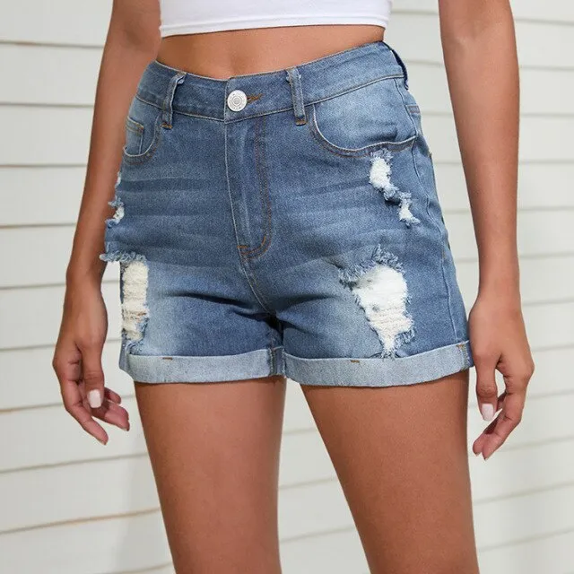 Denim Shorts 2022 New Summer Casual Ripped Denim Hot Shorts