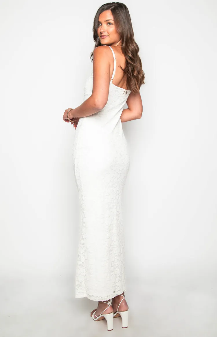 Elora White Lace Maxi Dress