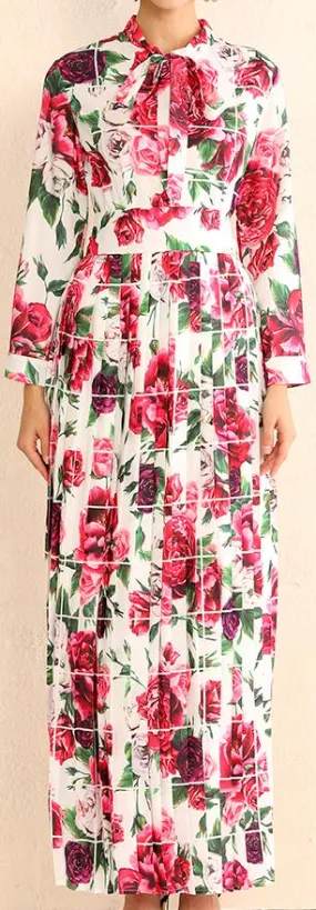 Floral Graphic Print Maxi Dress