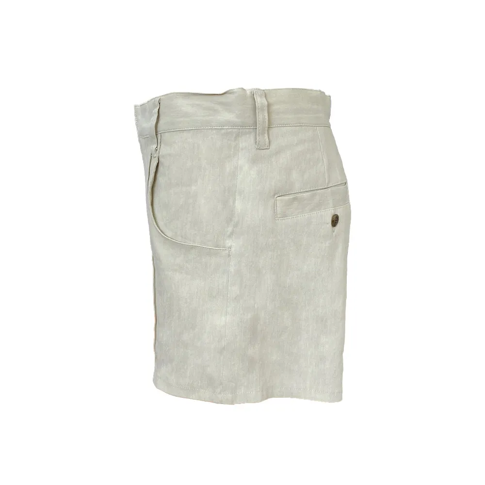 High-waisted linen shorts