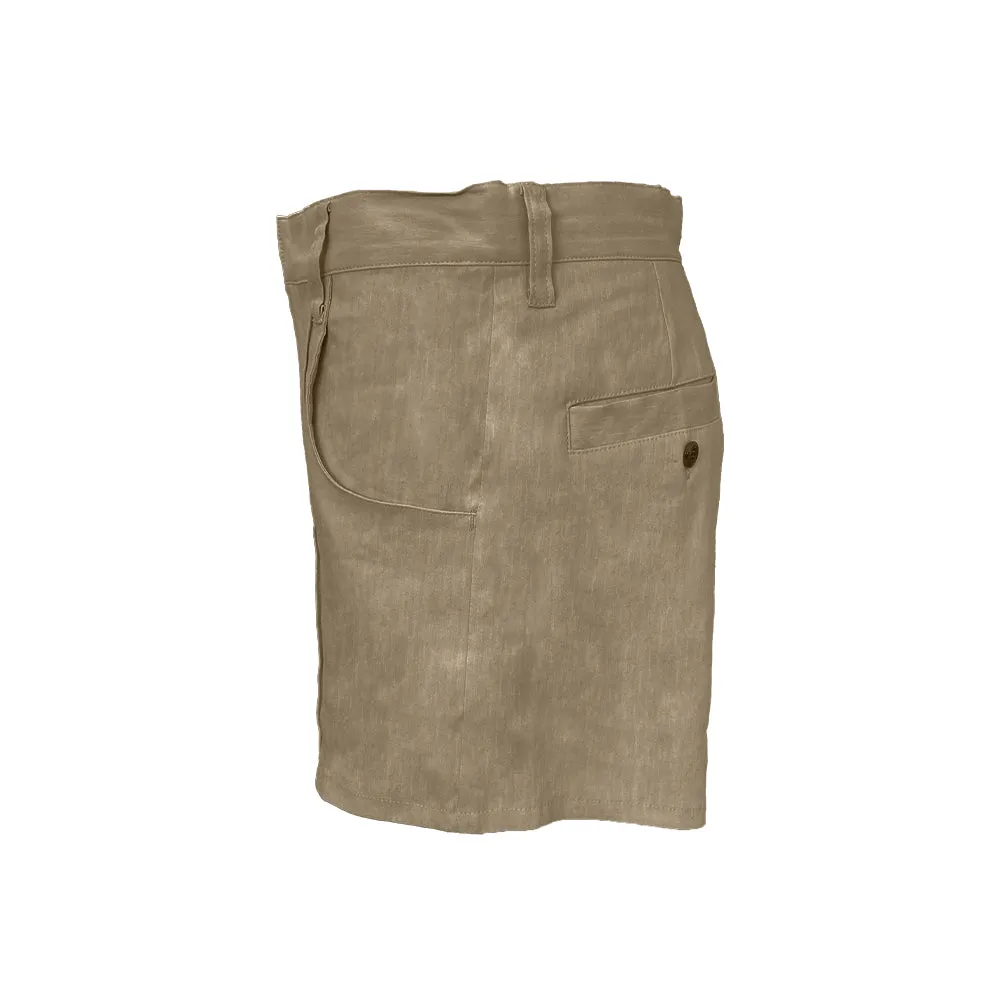 High-waisted linen shorts