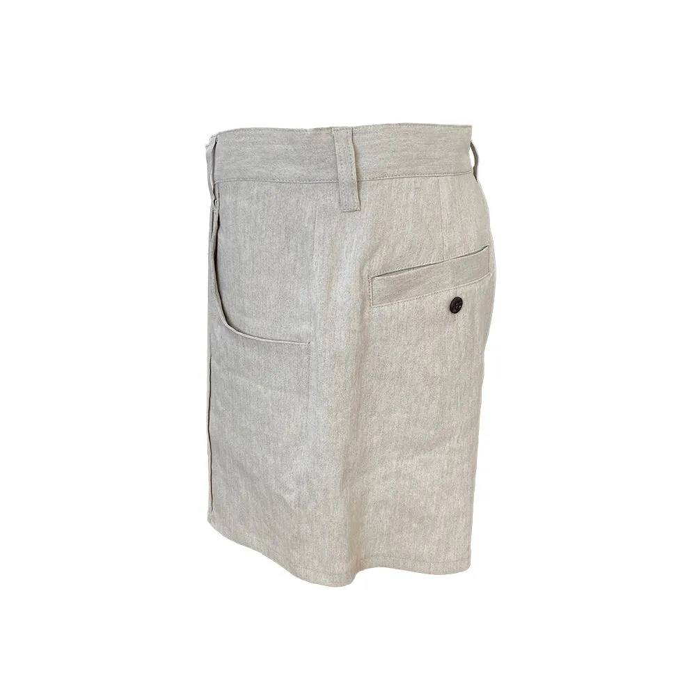 High-waisted linen shorts