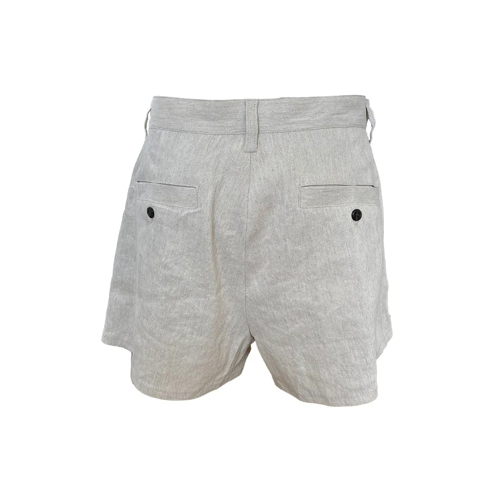 High-waisted linen shorts