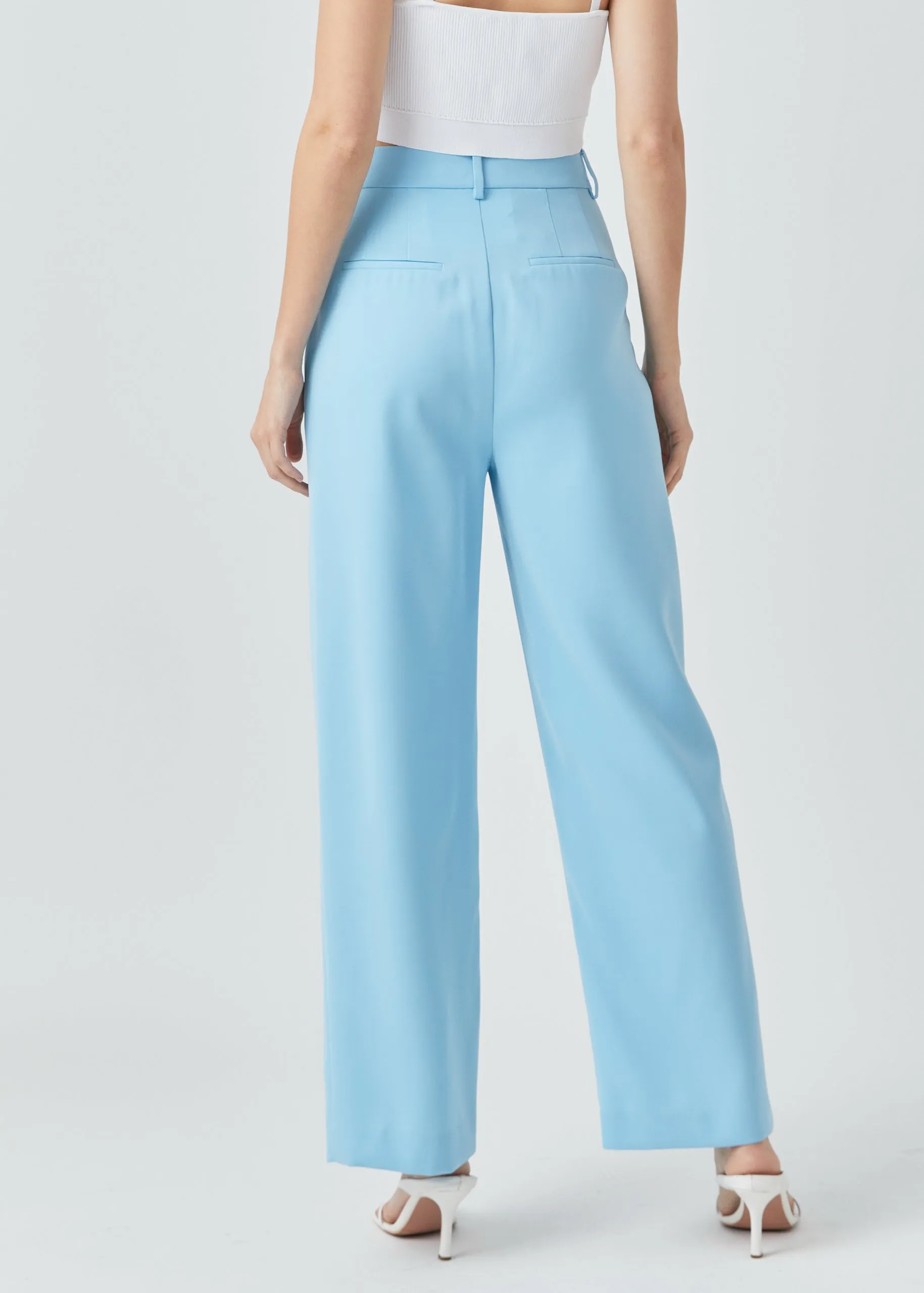 High Waisted Suit Blue Pant