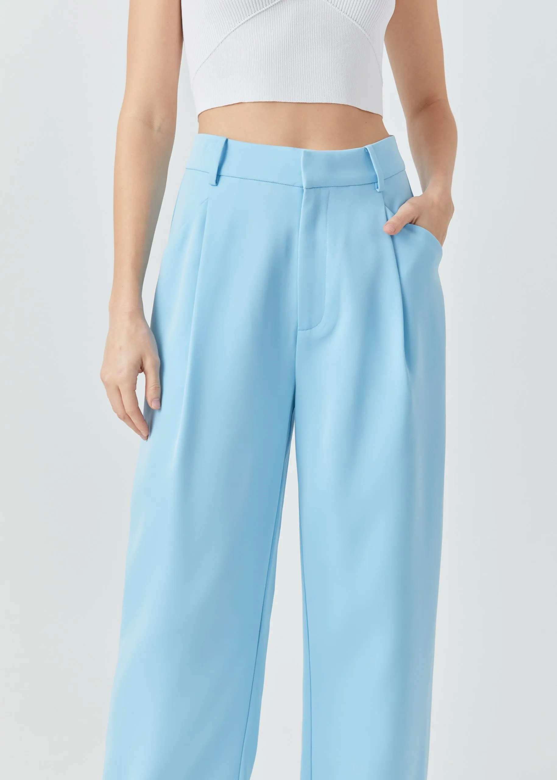 High Waisted Suit Blue Pant