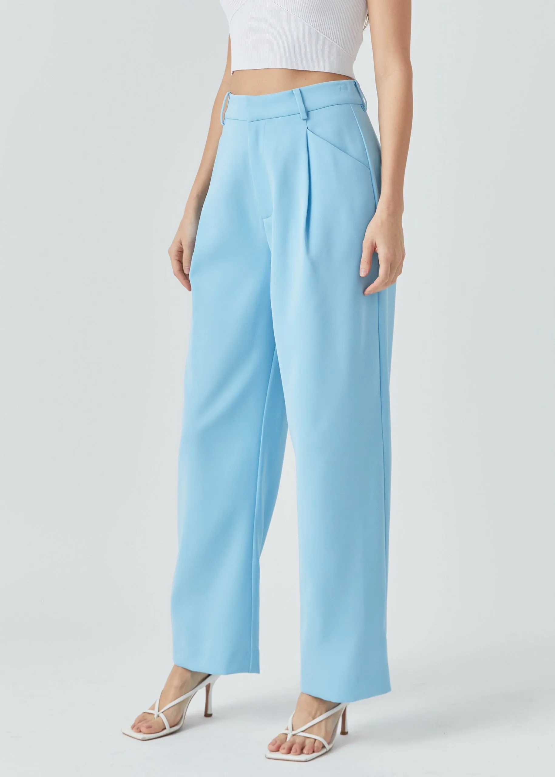 High Waisted Suit Blue Pant