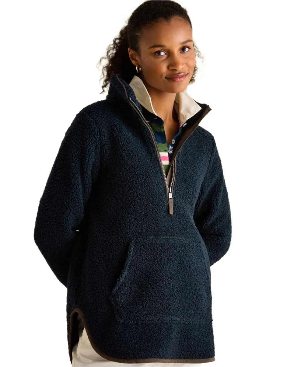 Joules Aldeburgh Quarter Zip Borg Fleece Jacket