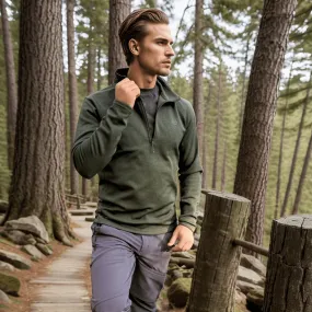 Men's Fleece Jacket FHM Kivu in Khaki Green