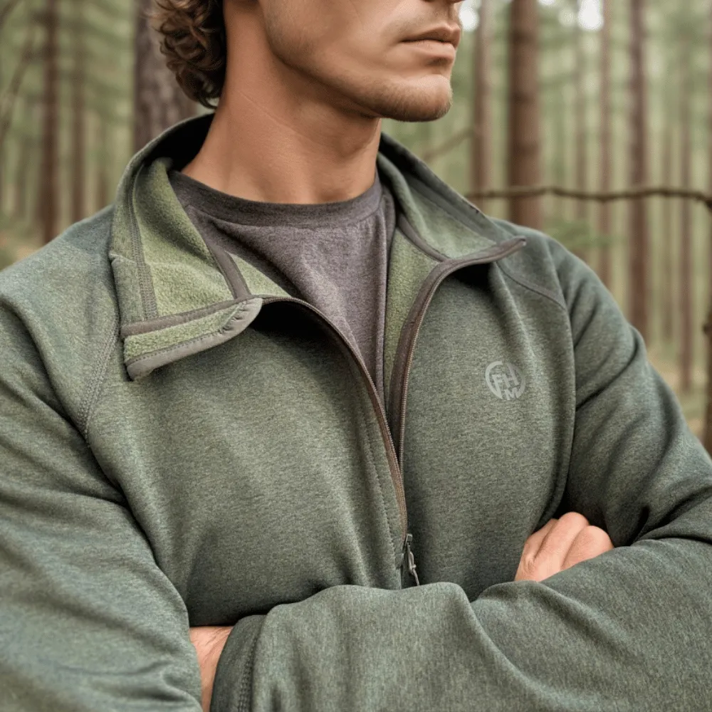 Men's Fleece Jacket FHM Kivu in Khaki Green