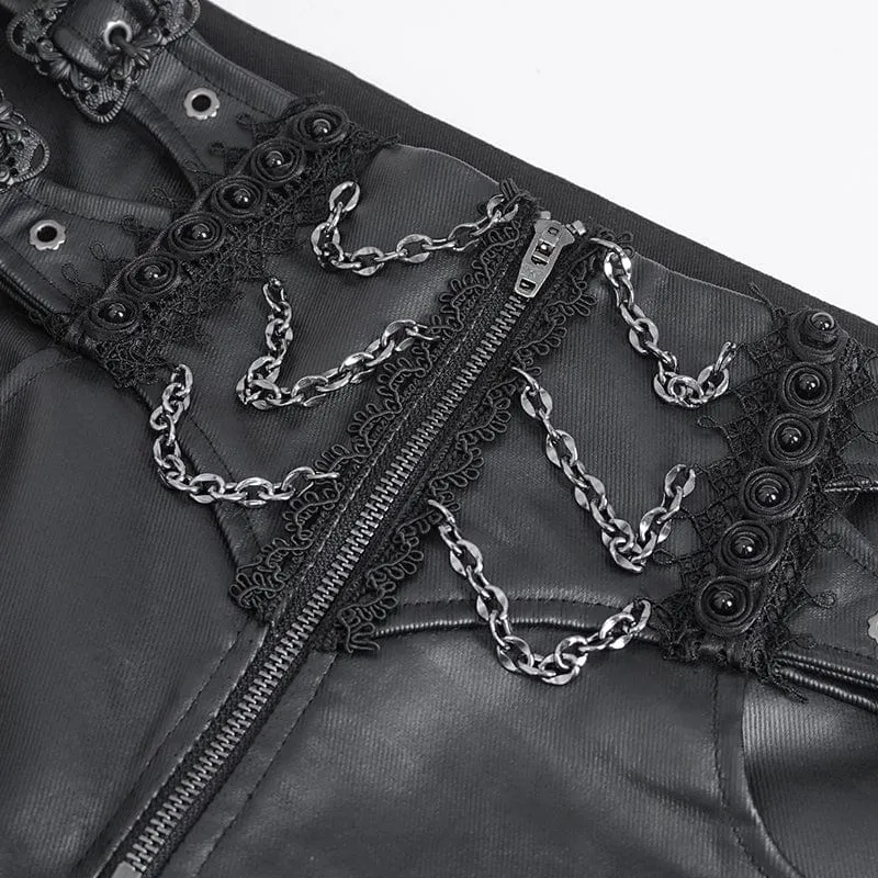 Men's Gothic High-waisted Chain Pants