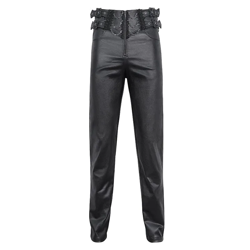 Men's Gothic High-waisted Chain Pants