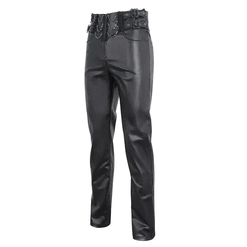 Men's Gothic High-waisted Chain Pants