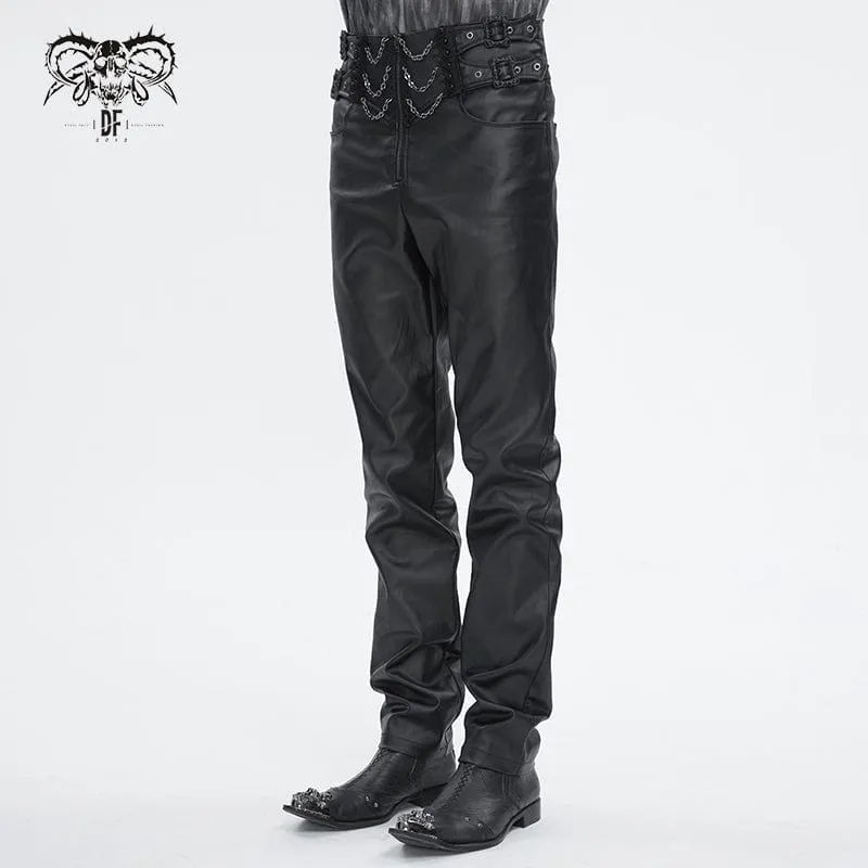 Men's Gothic High-waisted Chain Pants