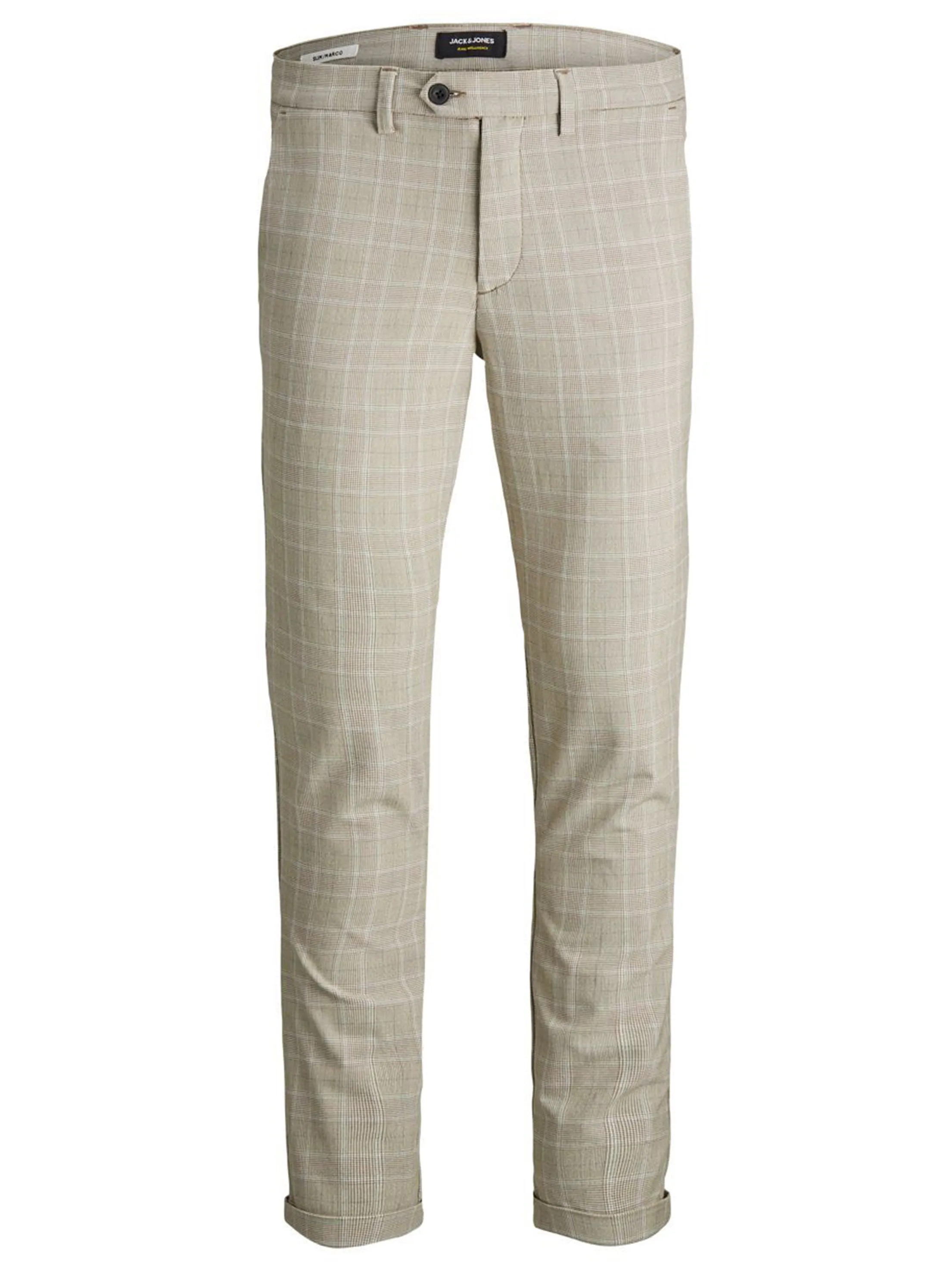 Men's Plaid Chino Pants,Beige