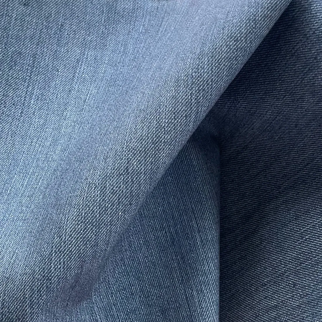 Mid-Weight Cornflower Blue Stretch Cotton Denim Twill (Made in Italy)