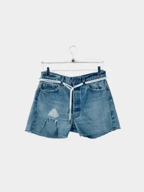 Off-white Collab Denim Ripped Shorts