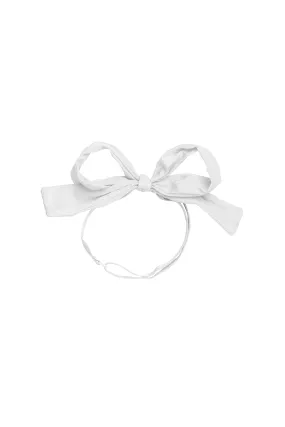 Party Bow Taffeta Wrap - White