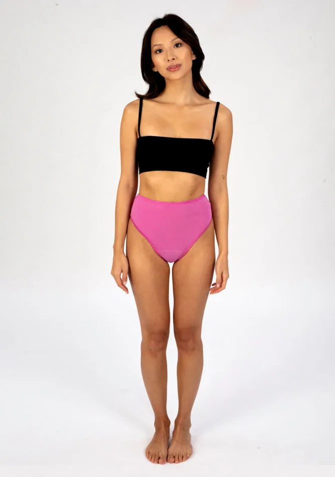 Pink High Waisted Period Pant - Light to Moderate Absorbency