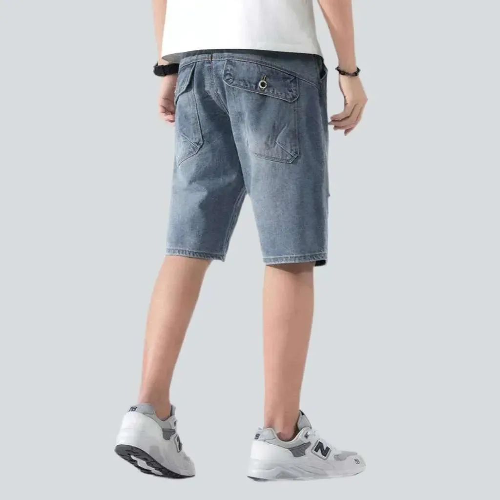 Ripped men's jean shorts