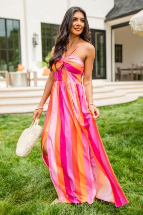 Soak In The Sun Striped Multi Maxi Dress