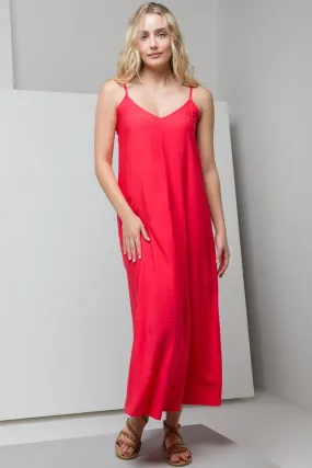 Strappy A-Line Maxi Dress Red