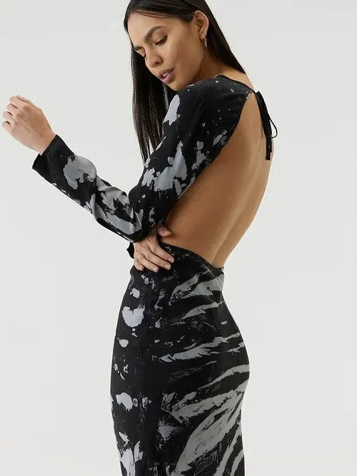 Streetwear Fashion Backless Lace Up Maxi