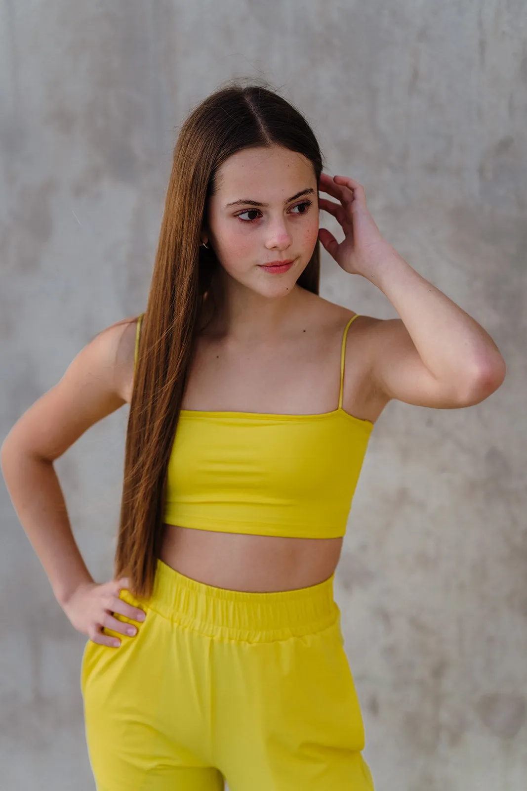 Sunglow Yellow Track Bandeau Top