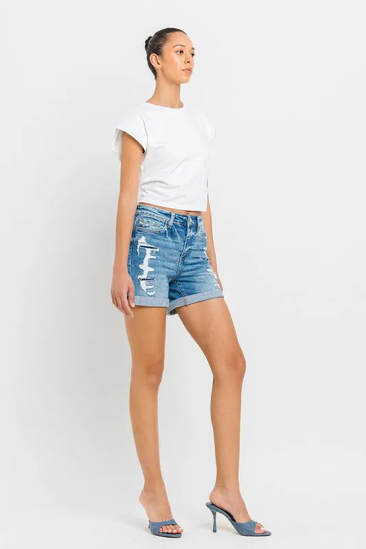 Vervet High Rise Double Cuff Shorts (Online Only)