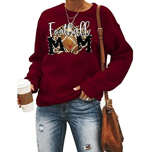 Women Football Mom Graphic Sweatshirt