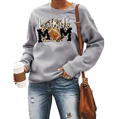 Women Football Mom Graphic Sweatshirt